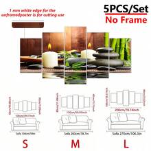 5 件/套无框蜡烛按摩石香薰画布、时尚海报、家居装饰艺术、图案墙面艺术装饰、适用于客厅、卧室、办公室、餐厅、酒吧墙壁装饰、防水、无味、印刷、艺术、海报、墙壁艺术、房间装饰用品、现代、植物、动物