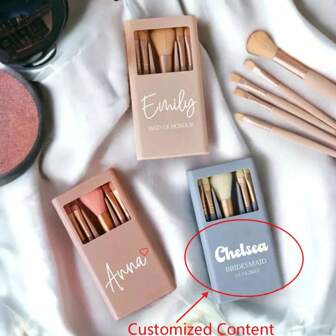 1pc Customized Personalized Makeup Brush Set, Durable Plastic Material, Unique Gift For Her, Valentine's Day, Mother's Day, Birthday, Back To School, Graduation, Anniversary, Bridesmaid's Gift