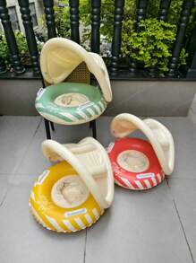 1 pieza Visera solar desmontable Flotador de natación para niños pequeños con rayas de colores y asa