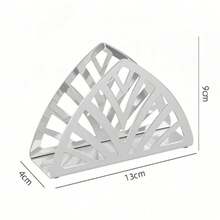 1个金色或银色椭圆形或三角形餐巾架，适用于家庭、酒吧和餐厅使用 - 銀色 - 查看 2