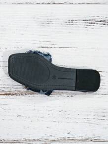 Sandalias planas minimalistas y elegantes para mujer, color negro, sandalias planas, sandalias slip-on con detalle de lazo, apropiadas para primavera y verano