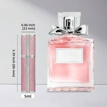 Vaporizador de perfume AE00PK con estilo de diamante con brillo, botella de perfume rellenable, portátil y a prueba de fugas, apto para mujeres y hombres, para viajes y regalos, de 5ml, color rosa brillante