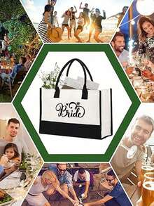 Bride Handbag And Cosmetic Bag Set, Bride Printed Zipper Makeup Bag, Personalized Bride Gift, Suitable For Wedding, Bridal Shower, Bachelorette Party, Engagement, Honeymoon, Gift For Best Friend, Bridal Memento - Multicolor - View 6