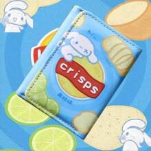 Kuromi Pachacuca Cute & Quirky Potato Chip Design Tri-Fold Wallet, Women's Small Coin Purse Card Holder