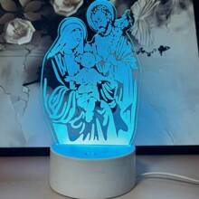 3D Acrylic 7-Color Touch Sensor Night Light, "Happy Family" Creative Gift, Home Decor, Holiday Gift, Bedside Lamp