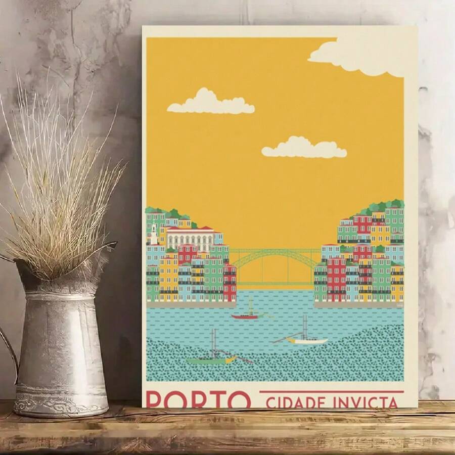 Framed Porto Print - Porto Poster - Porto Wall Art Print - Portugal Poster | Travel Poster - Framed - View 1