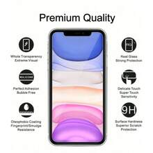 3片装钢化玻璃屏幕保护膜，兼容苹果17/17 Pro/17 Pro Max/17 Air/11/13/15 Pro Max/16 Pro Max/16 Plus/16/6/7/8 及其他类似型号，透明全覆盖屏幕保护膜 - 無色 - 查看 2