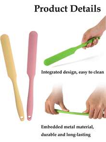 1pc/3pcs/7pcs Silicone Cream Cake Scraper, Dishwasher , Silicone Scraper, Cake Cream Cooking Silicone Scraper, Non-Stick Silicone Scraper For Kitchen Cooking, Scraper, Butter Knife For Cream, Jam And Butter, Easy To Clean, Suitable For Home, Restaurant, Dessert Shop, Baking Kitchen Tool Set, - Multicolor - View 6