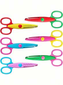 3/6pcs Handmade Scissor Set, Paper Cutting Craft Scissors, Multi-Function Scissors, DIY Paper Cutting, Cute Wavy Edged Scissors, Asymmetrical Scissors, Handcraft Design, Ideal For Craft, Home And School Use