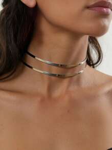 1 pièce Collier ras-du-cou ouvert en forme de C, minimaliste, mode punk, métal fil de ligne. Bijoux de tous les jours pour femmes