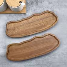 1/2pcs Wood Serving Tray, Wooden Fruit Plate, Solid Wood Dessert Plate, Multi-Functional Snack Dish, Decorative Food Tray, Washable Serving Platter, Coffee Cup Tray, Tea Cup Tray, Cheese Board For Home, Innovative Bread Tray, Room Decoration, Kitchen Decoration, Service TraySuitable For Family Gatherings, Friends Party Tray And Christmas Gatherings