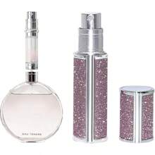 Vaporizador de perfume AE00PK con estilo de diamante con brillo, botella de perfume rellenable, portátil y a prueba de fugas, apto para mujeres y hombres, para viajes y regalos, de 5ml, color rosa brillante