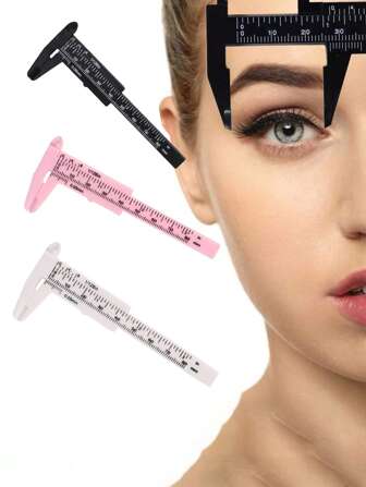 Portable 80mm Plastic Eyebrow Measuring Vernier Caliper Tattoo Microblading Caliper Ruler Permanent Makeup Measurement Tools