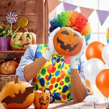 Halloween Clown Cosplay Adult Performance Set Costume Clown Suit Cosplay Wig Set - Multicolor - View 6