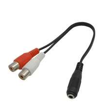 3.5 毫米手机耳机麦克风音频转换线，1 公对 2 母音频分配器延长线适配器 - 黑色 - 查看 9