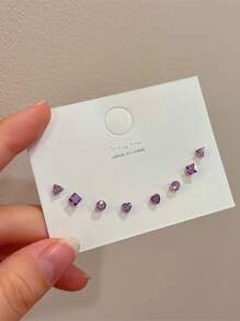 3/4/5pcs Minimalist Small Geometric Stud Earrings Set, Versatile For Daily Wear