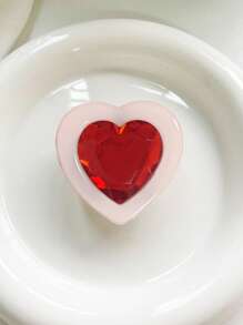 Soporte de teléfono con forma de corazón y gema, soporte plegable para teléfono de piedra preciosa, anillo retráctil de cojín de aire compatible con iPhone, teléfono Android, regalo para cumpleaños, familia y amigos, agarre de teléfono empujar/tirar, accesorios de teléfono