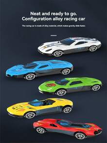 Children's Catapult Track Racing Alloy Cars, Multi-Player Competitive Racetrack, DIY Track Assembly And Splicing, Parent-Child Interactive Racing Fun Toy Cars, Suitable For Boys And Girls Aged 3-12 As Gifts (Car Styles And Colors Are Random). - Multicolor - View 5