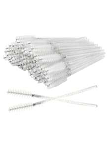 200 PIÈCES 100 PIÈCES 50 PIÈCES Baguettes de mascara jetables, brosses Spoolies en cristal pour extensions de cils, brosses pour les cils et les sourcils Spoolies, applicateur de baguette pour cils, kits de maquillage (blanc)