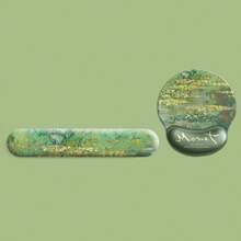 1pc Monet Water Lilies Painting Ergonomic Mouse Pad With Wrist Rest Support, Soft Keyboard Mat, Unisex