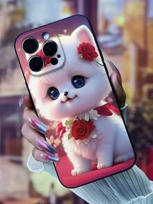 1 pieza Funda protectora de teléfono suave de TPU con diseño lindo de gato compatible con iPhone 17/17 Air/17 Pro/17 Pro Max/16/16 Pro/16 Plus/16 Pro Max/7/8/X/XS/XR/11/12/13/14/15 Plus Pro Max Mini/16/16 PRO/16E, anti-caída - estilo 1 - Ver 3