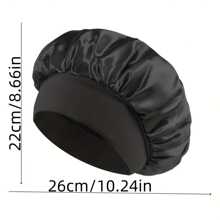 1/2Pcs Silk Bonnet For Sleeping, Satin Hair Bonnets, Soft Elastic Band Silk Sleep Cap, Silk Hair Wrap For Curly Hair (Black&Pink]
