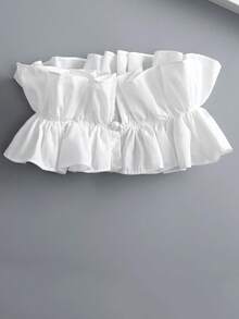 1 pezzo Collo con volant staccabile, collo in stile palazzo con lacci, in tessuto bianco e nero, accessorio da collo alla francese