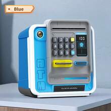 儿童电动银行，玩具 ATM 银行现金硬币罐存钱罐，包括男孩女孩的面部识别，益智玩具可爱的东西 ATM 机存款储物盒，适合 3 岁以上儿童的最佳礼物，不包括纸币和硬币