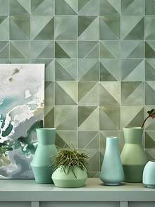 1 Roll 1m/3m/5m Retro Triangle Geometric Pattern Minimalist Style Vinyl Wallpaper, Suitable For Home Renovation, Room Decor, Cabinet Refacing, Bathroom Decor, Wall Covering, DIY, Waterproof, Anti-Fouling, Aluminum Foil Wallpaper, Non-Transparent, Covering Stains, Flexible, Easy To Clean, Self-Adhesive Wall Paper - Multicolor - View 6