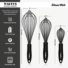 WALFOS 1pcs/3set Multifunctional Rotating Manual Whisk Mixer Mini Plastic Kitchen Whisk Baking Tool Silicone Whisk