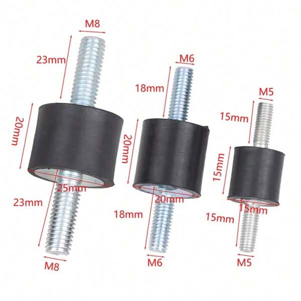 4 Stücke M5/M6/M8 Gummi-Stahl Halterungen Antivibrations-Stoßdämpfer für Luftkompressoren, Wasserpumpen, Schweißmaschinen