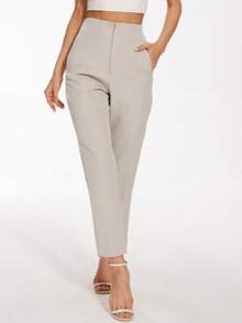 Women's Solid Color Elegant Pants High Waisted, Commuting, Business Casual Pants