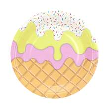 Decoraciones para fiesta de cumpleaños de helados 10 piezas/20 piezas/50 piezas/80 piezas, vajilla desechable de papel para fiesta de helados, platos, vasos, servilletas, decoraciones de mesa para fiesta de verano de helados o cumpleaños, suministros para fiesta de verano de helados - Multicolor - Ver 6