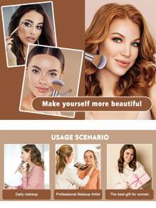 [Champagne Gold ]14-22-25-30 Pcs Makeup Brush Sets Premium Synthetic Hair Eyeshadow Blending Brush Sets Cosmetics Tools