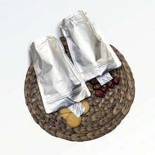 100 Mylar Bags For Food Storage - 10 Mil 1 Gallon (30pc), 8 Mil 1 Quart (30pcs), 6 Mil 1/2 Pint (40pc), Stand Up Resealable Mylar Bags - 銀色 - 查看 7