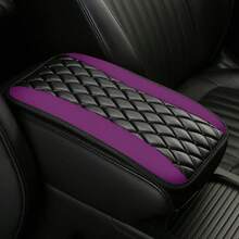 1 件通用 4 季汽车中央控制台扶手套，PU 皮革刺绣防滑扶手箱保护套，多种颜色可选 - 红色、黑色、蓝色、灰色、米色、紫色、酒红色、绿色、橙色 - 均碼 - 查看 17