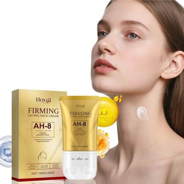 Professional Neck Firming Cream With Roller Massage - Anti-Wrinkle Tightening Treatment For Neck & Décolleté Care