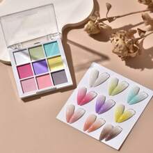 Kit de polvos de inmersión para uñas de 9 colores con pinceles - Juego de manicura degradada de larga duración para el verano | Suministros de arte de uñas DIY de calidad de salón