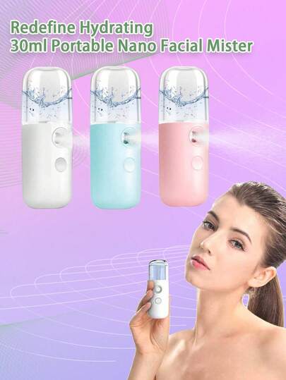30ml Portable Nano Facial Mister - Mini Face Mist Steamer For Hydrating Light Beige, Eyelash Extensions, And Makeup - USB Rechargeable - Perfect Gift For Christmas And Valentine's Day Gift For Mom On Mother's Day