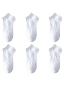 6 Pairs Men's Breathable Athletic Sports Socks, Ankle Socks For Running, Fitness, Sports