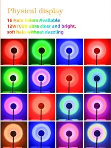 Le projecteur de lumière ambiante avec 16 couleurs RGB et télécommande - 4 réglages de mode pour la photographie est une lumière décorative parfaite pour les selfies, les festivals, les fêtes, les salons, les chambres à coucher et l'ameublement de la maison. Il peut créer une atmosphère chaleureuse et onirique à la maison. Cette lampe USB est un cadeau idéal pour les anniversaires, la Saint-Valentin et autres occasions.