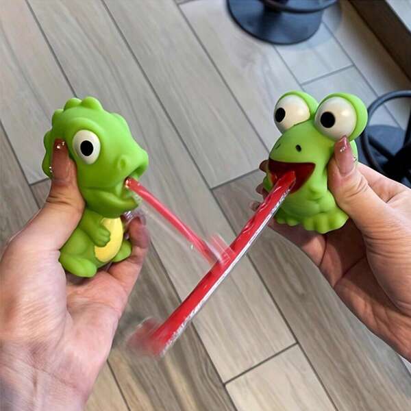 1 pezzo Giocattolo sensoriale morbido a forma di rana o dinosauro che emette suoni, design cartoni animati carino, giocattolo per passeggino per neonati, regalo per festa di nascità