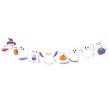 Vintage Halloween Hängebanner - Sürbis Geist Skelett Wand Girlande - Dekorpapier, für Scherz Feiertags-Themenpartys, Eingänge, Häuser, Räume und Szenendekorationen - Herbstferiendekoration und Fotorequisiten