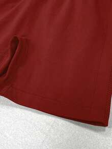 NcmRyu Solid Color Short Fitted Versatile Workout Training Fitness Shorts Sports - Red - View 5