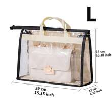 6 piezas de bolsas protectoras de polvo transparentes y no tejidas para bolsos, organizador de almacenamiento de bolsos con cremallera y asa, bolsa colgante para el armario, accesorios para bolsos