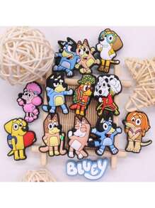 Bluey 12 piezas/6 piezas/1 pieza Divertidos dijes de colores con los personajes de Bluey, Bingo y amigos, perfectos para la decoración de la habitación, ideales para proyectos DIY, personalización creativa y regalos únicos para fans de Bluey, los regalos perfectos para fiestas (estilo aleatorio)