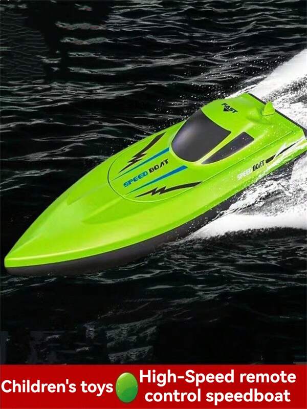 1 pièce Bateau RC 4 canaux 2,4 GHz, modèle de bateau de course aquatique à double moteur haute vitesse, jouet électrique, pour garçons et filles, rentrée des classes, remise de diplômes, cadeaux de fête (style de télécommande aléatoire) (le bateau RC doit être placé dans l'eau pour être activé) (la télécommande et le bateau nécessitent des piles)