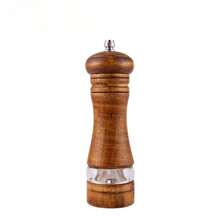 1 pieza Molinillo de pimienta manual, trituradora de sal marina de madera para el hogar, botella reutilizable para especias para barbacoa, picnic, camping, utensilios de cocina