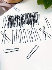 50/75 件黑色金属 U 型发夹，弧形发髻夹，适合女性和美发沙龙日常使用 - 彩色 - 查看 2