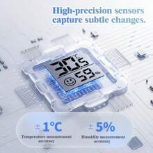 ميزان رقمي متكامل للحرارة والرطوبة مع شاشة LCD, إطلاع سهل, يعمل ببطارية لقياس درجة الحرارة والرطوبة داخليا وخارجيا، مناسب للمنزل وغرفة المراهقين والسيارة
